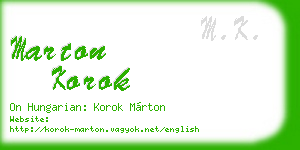 marton korok business card